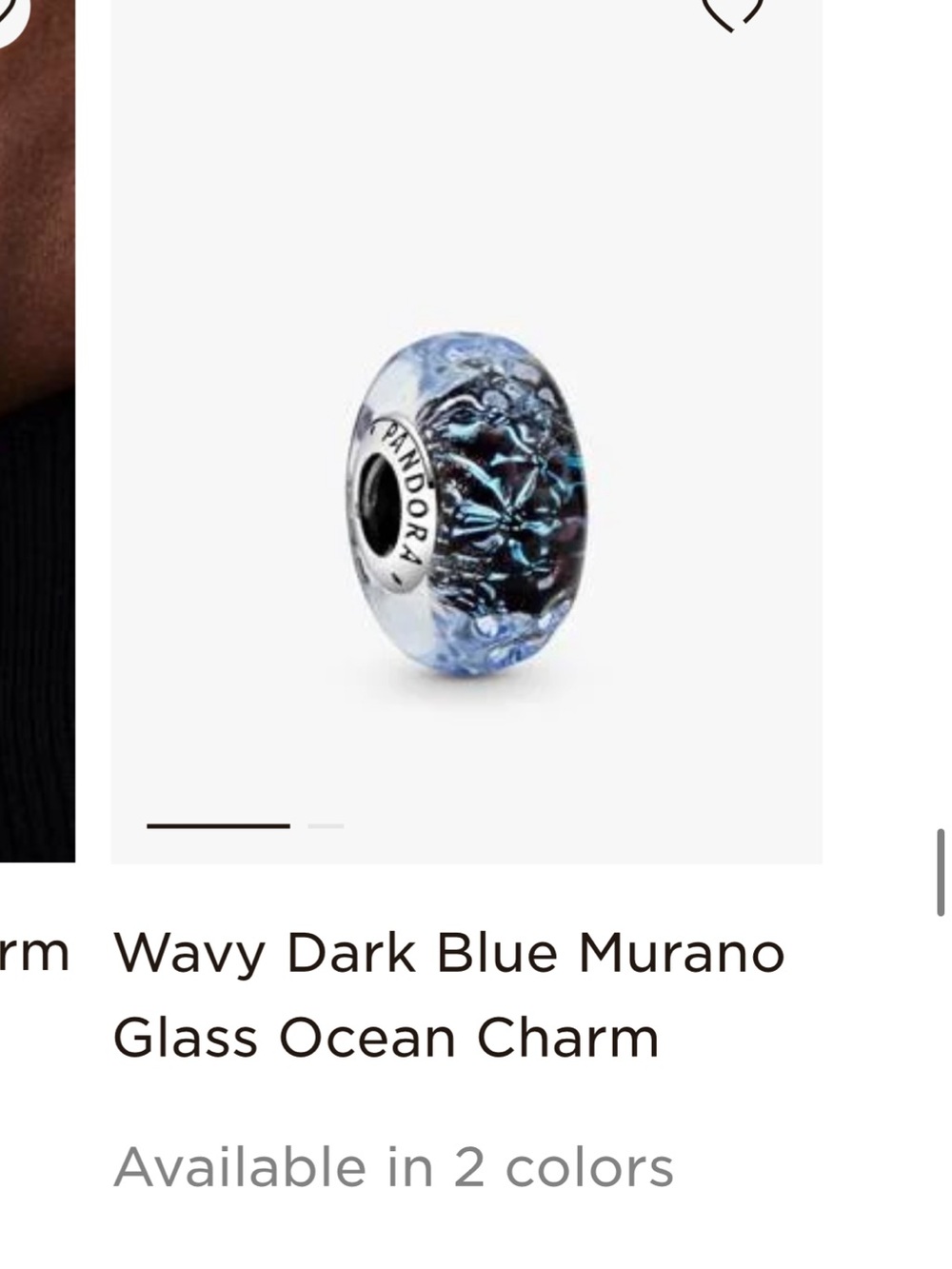 Pandora Blue Textured Murano Glass Charm